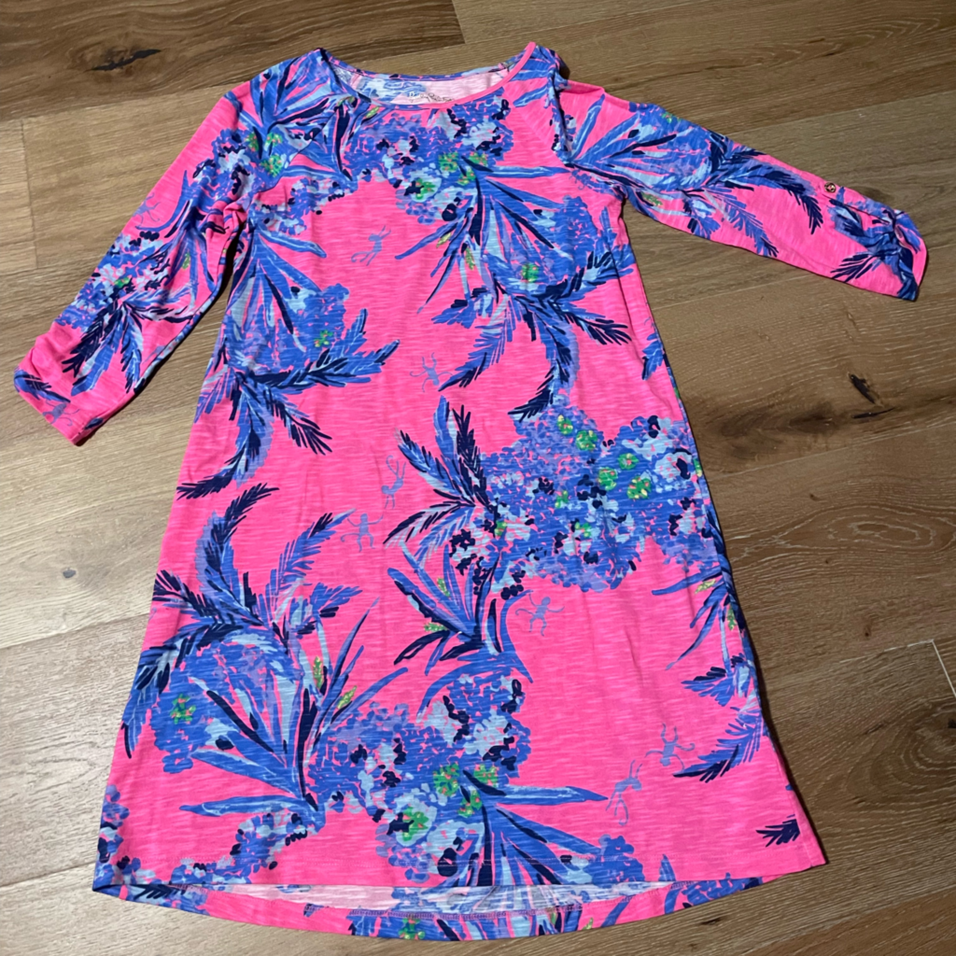 Lilly Pulitzer Surfcrest Swing Dress Tiki Pink Monkey Out On A Limb Size S